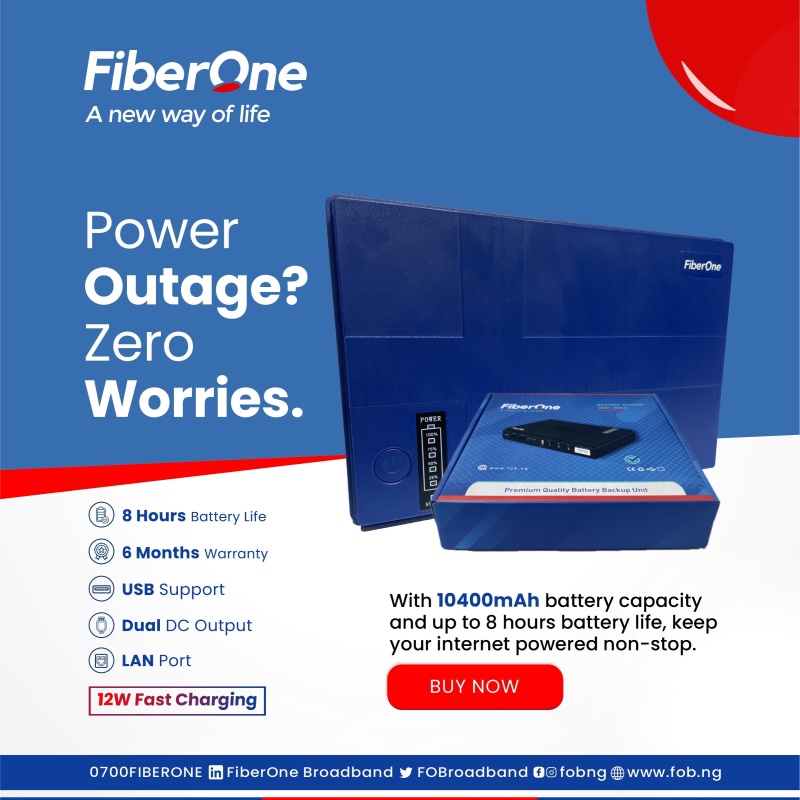 FiberOne Broadband Battery Pack: The Ultimate Backup Power Solution for All Your Devices